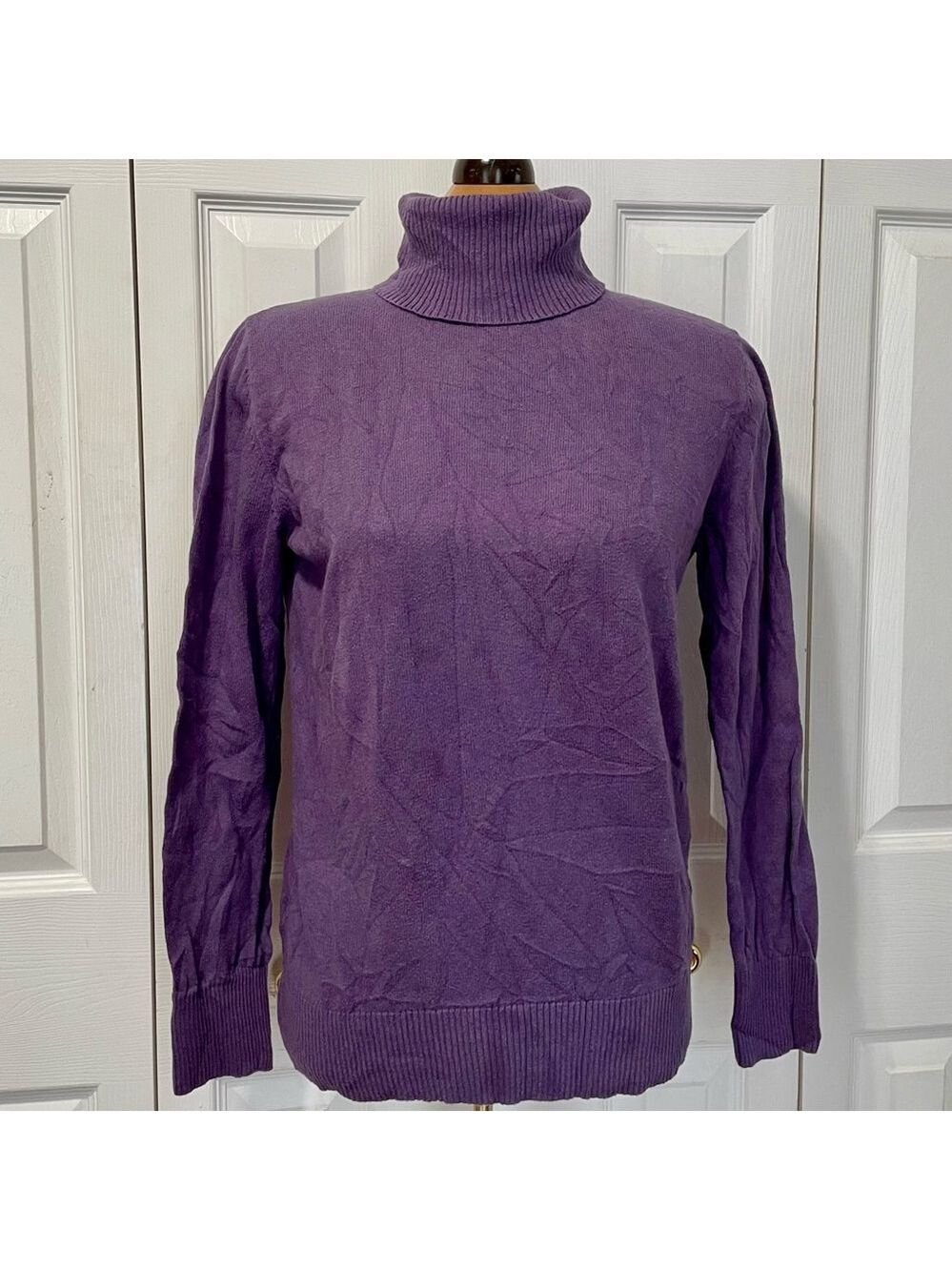 L.L. Bean Women's Rich Purple Turtleneck Sweater